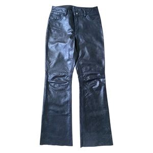 Vintage Express Genuine Leather Wide leg slight flare Pants